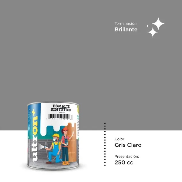 [UG250] Ultron Esmalte Sintetico (Gris Claro, 0.25 Litro)
