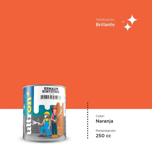 [UNA250] Ultron Esmalte Sintetico (Naranja, 0.25 Litro)