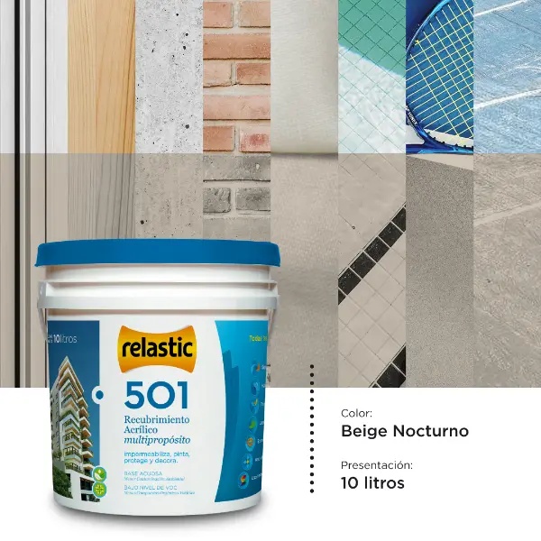 [501BN10] 501 Recubrimiento Multipropósito Mate (Beige Nocturno, 10 Litros)