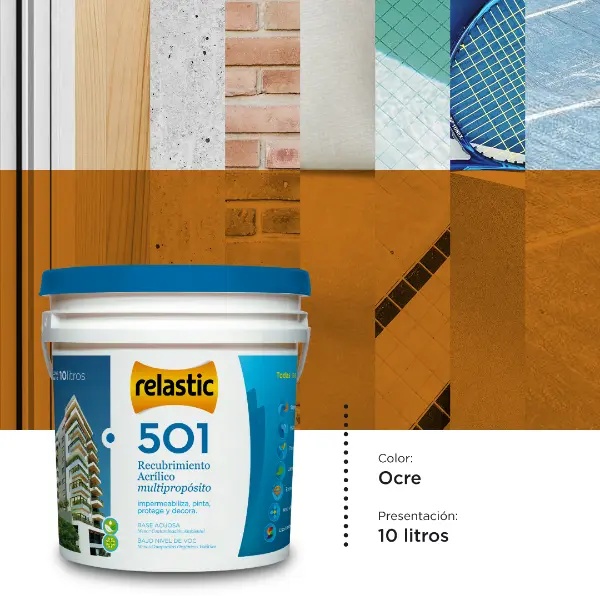 [501O10] 501 Recubrimiento Multipropósito Mate (Ocre, 10 Litros)