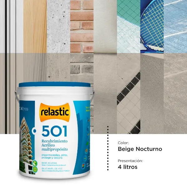 [501BN4] 501 Recubrimiento Multipropósito Mate (Beige Nocturno, 4 Litros)