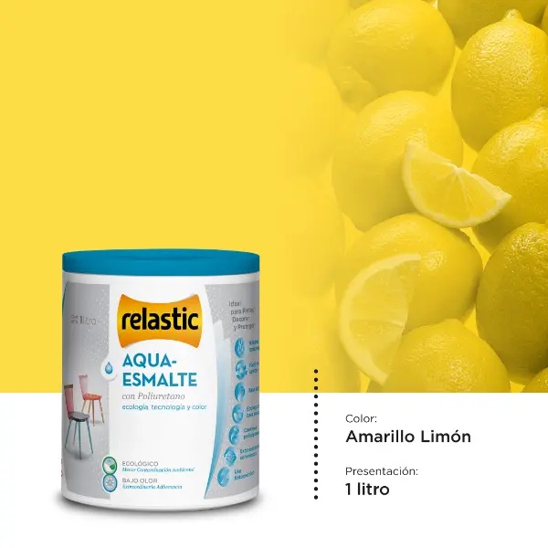 [AEAL1] Aqua Esmalte al Agua con Poliuretano (Amarillo Limón, 1 Litro)