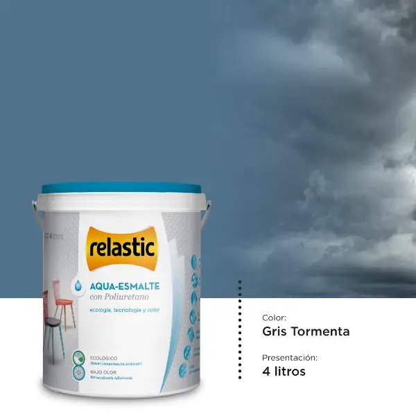 [AEGT4] Aqua Esmalte al Agua con Poliuretano (Gris Tormenta, 4 Litros)