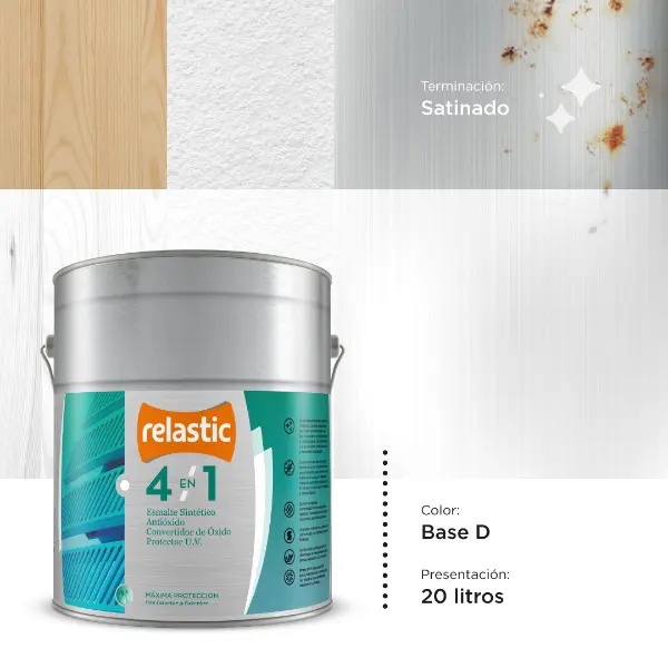 [41BDS20] 4 en 1 Esmalte Multifunción Satinado (Base D, 20 Litros)