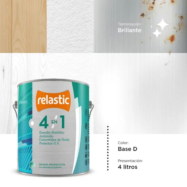 [41BD4] 4 en 1 Esmalte Multifunción Brillante (Base D, 4 Litros)